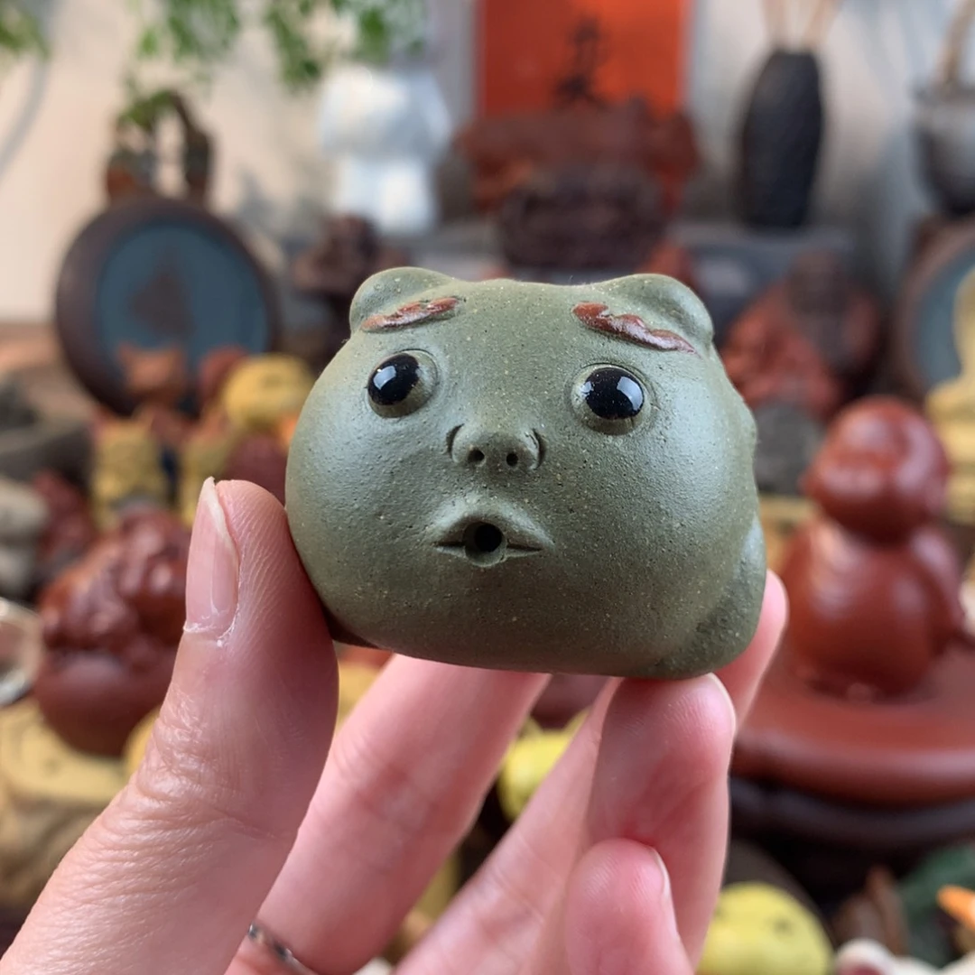 紫砂茶宠宝宝蟾青段