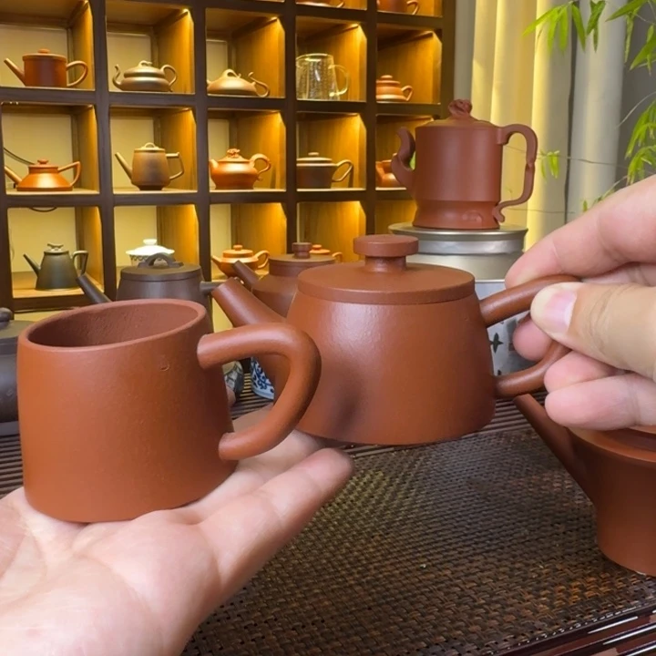 茶壶紫砂微瑕简一+全手杯