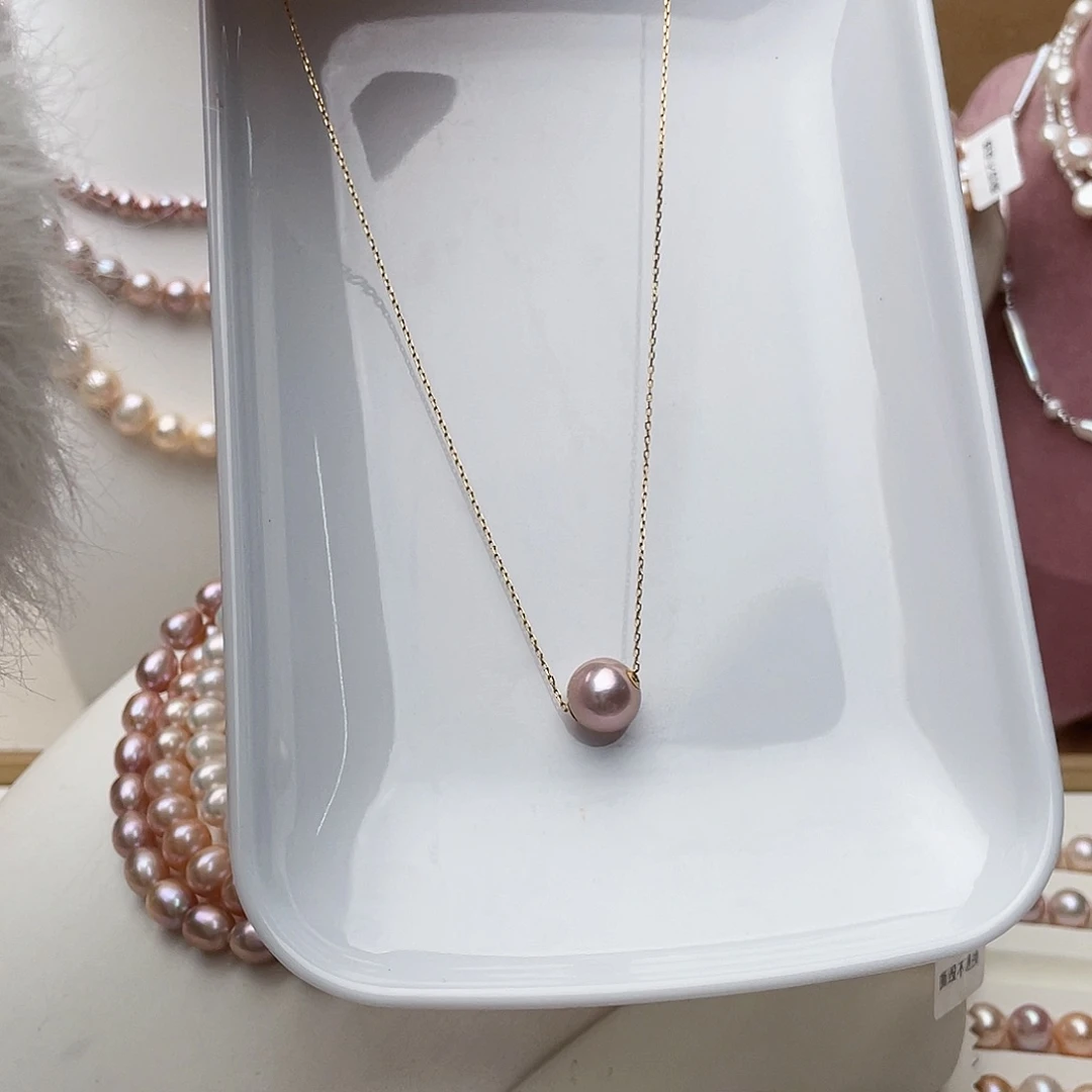 淡水珍珠项链银S925镶嵌云*11-12