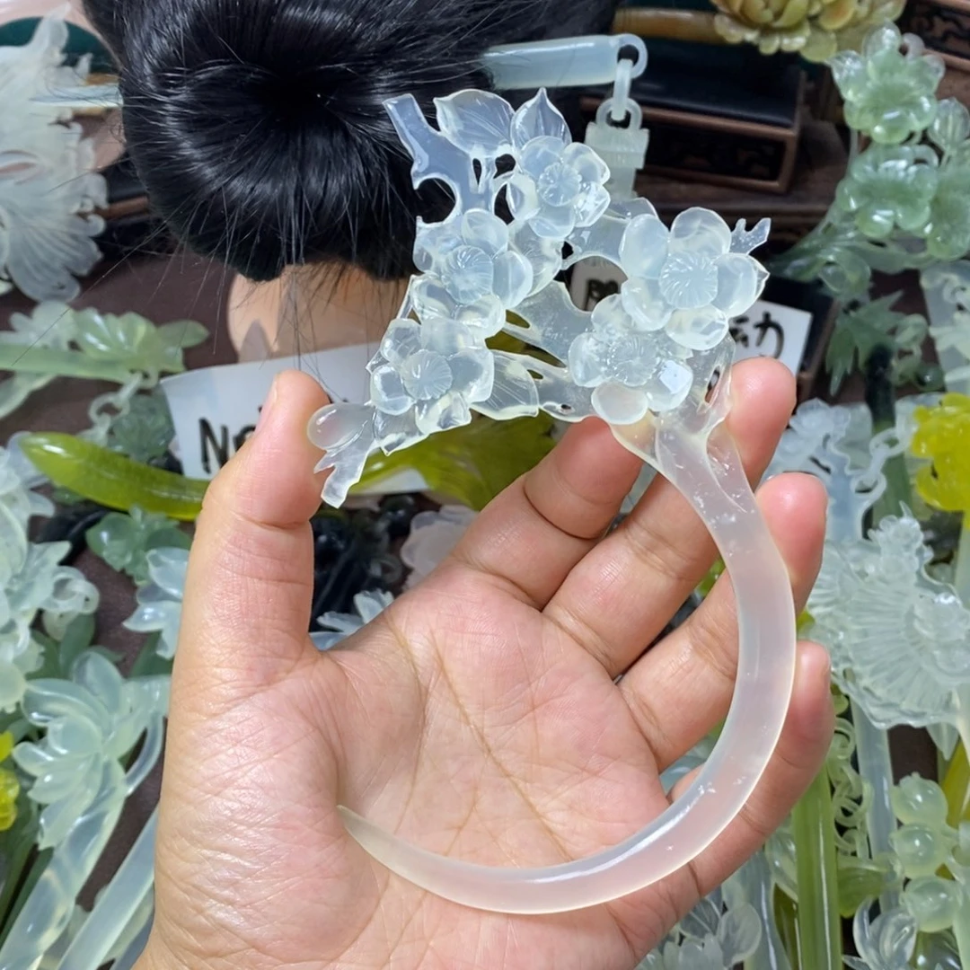 蛇纹石玉未镶嵌发饰