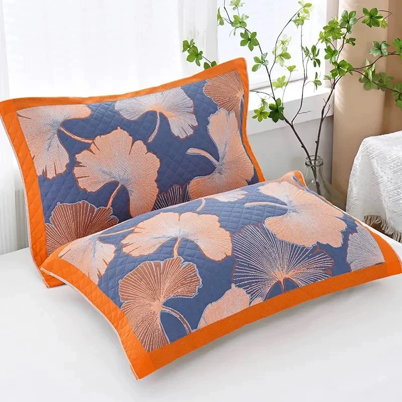 纯棉纱布枕巾--思杏蓝柔软舒适亲肤高级高档升级款可机洗上档次