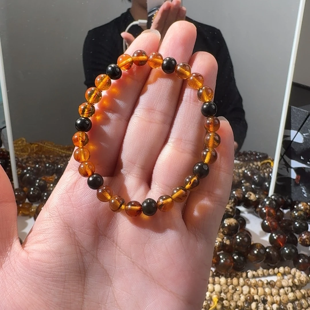琥珀未镶嵌裸石抚顺琥珀6mm手串