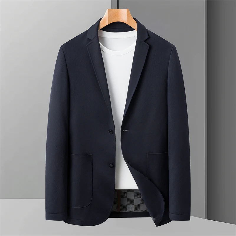 春季男士薄款商务纯色西服男百搭休闲长袖单西82328