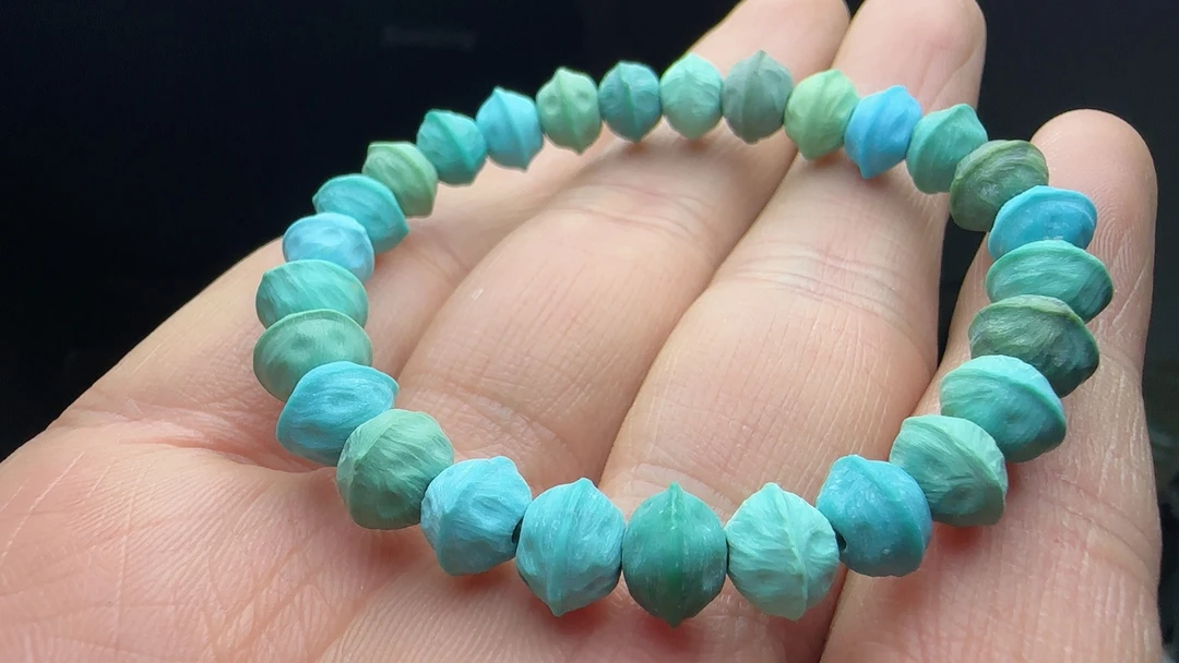 原矿绿松石精工百香籽手串吊坠配饰雕件手链