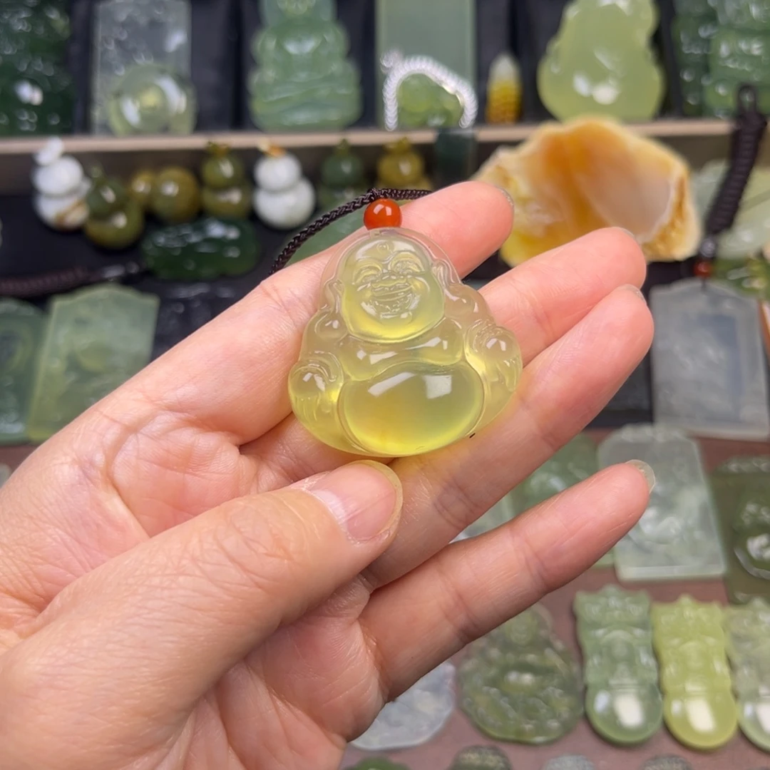 蛇纹石玉未镶嵌吊坠(赠链)