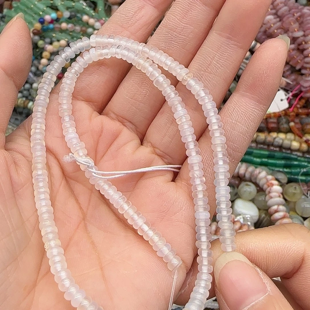 合金玛瑙/玉髓珠宝半成品玛瑙隔片4mm一条