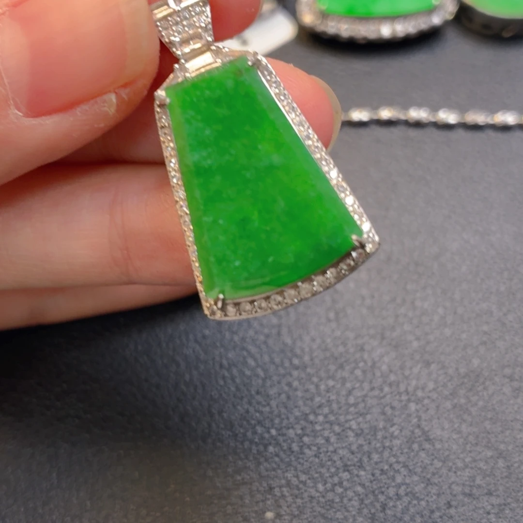 翡翠银S925镶嵌吊坠(不含链)