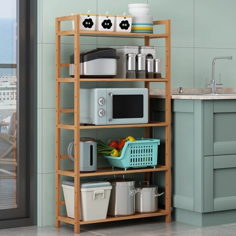 简易厨房置物架落地客厅架子卧室房间收纳储物架多层隔板网红书架