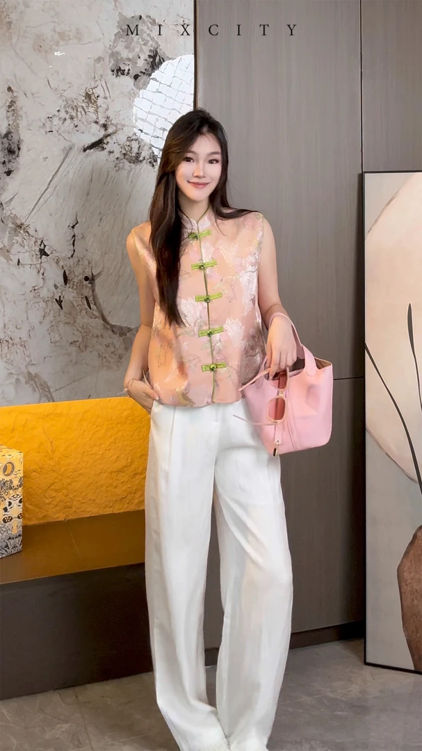 【亚楠本楠】花锦马甲◆新中式复古提花盘扣国风马甲8133