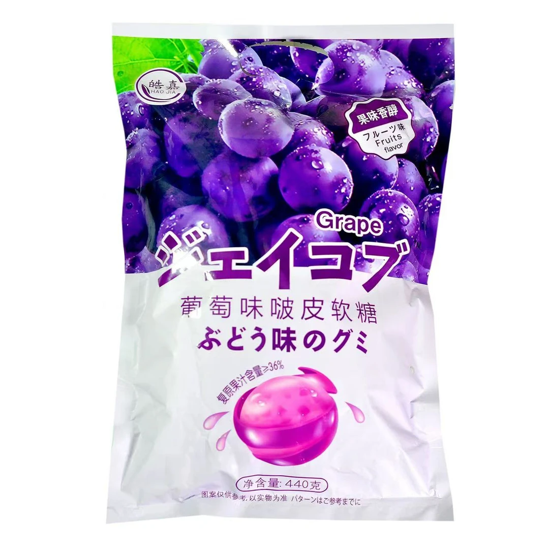 皓嘉 葡萄味啵皮软糖 果香浓郁