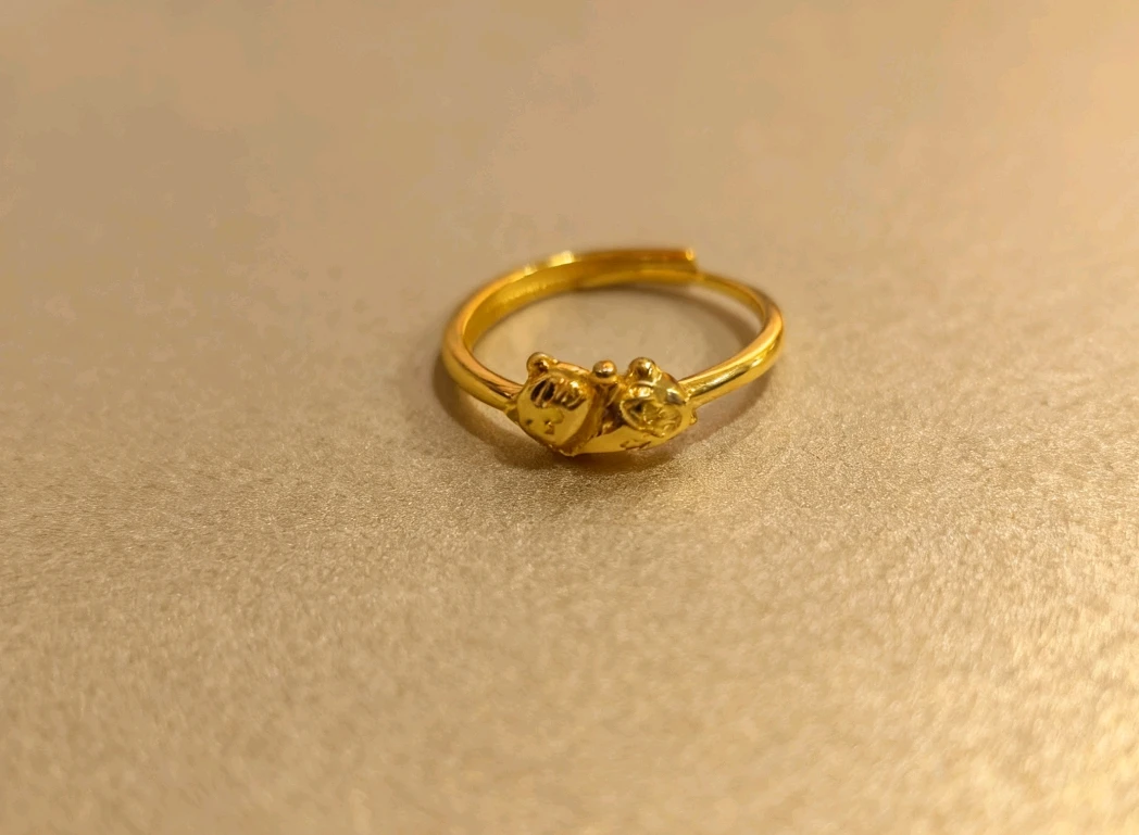 足金灵猫招财活口戒指南非匠心工艺上手显高级 JZ-45