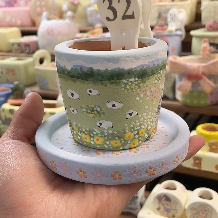 32…..手工手绘花盆