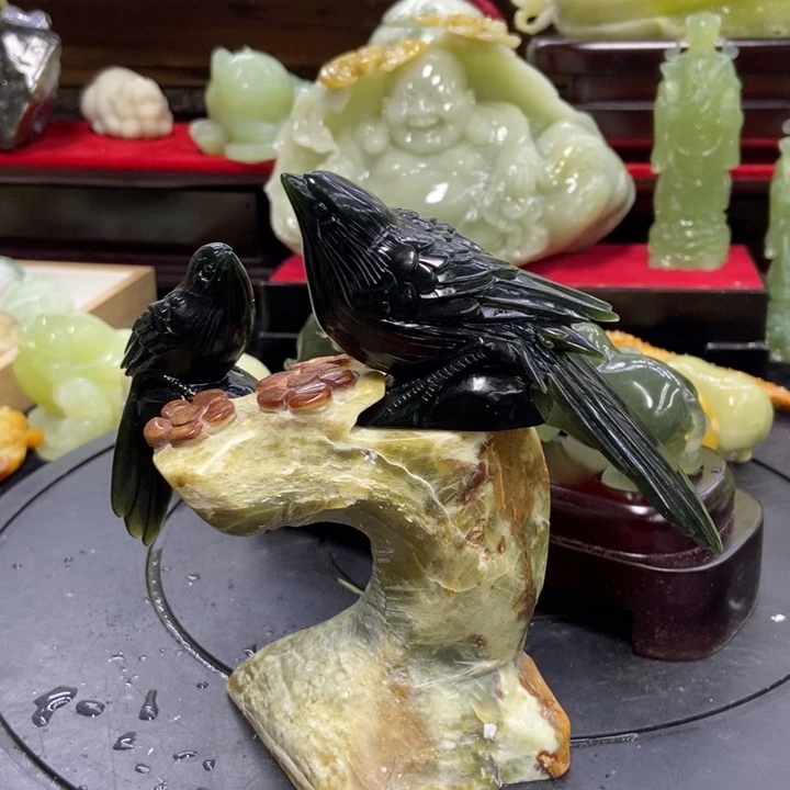 乐***K石材天然岫岩玉摆件好