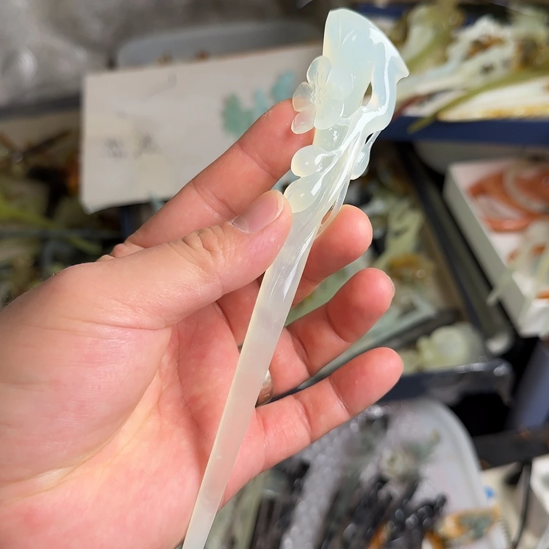 蛇纹石玉未镶嵌发饰