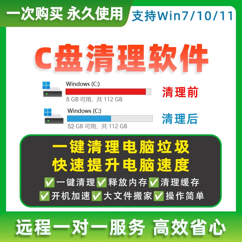 c盘清理软件 电脑台式笔记本瘦身卸载垃圾大文件系统盘磁盘硬盘