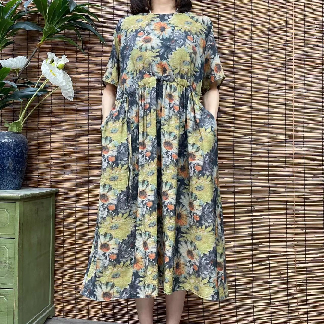 3265新款春夏遮肉显瘦洋气减龄连衣裙QZ