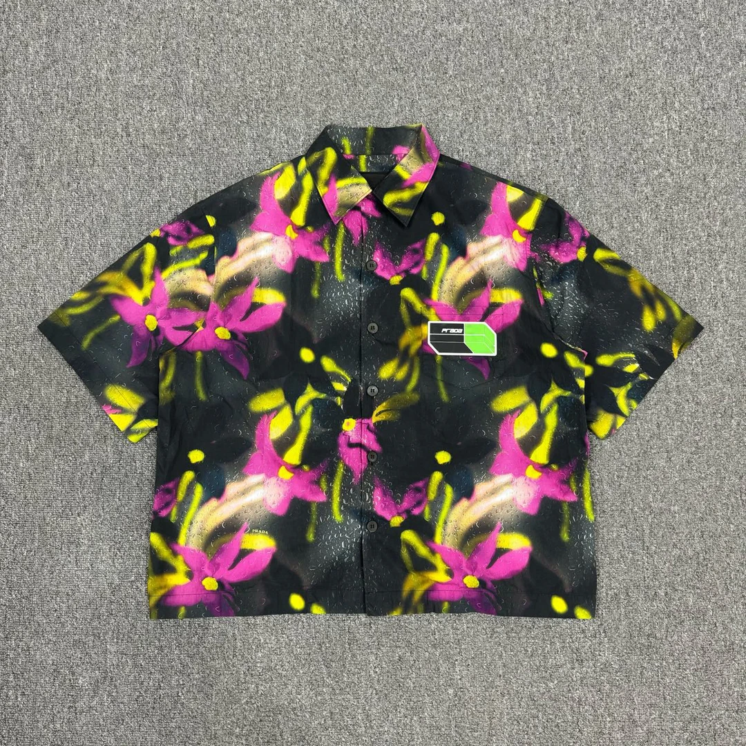 99新 Prada/普拉达 花卉短袖衬衫 未使用存放痕迹 8356372