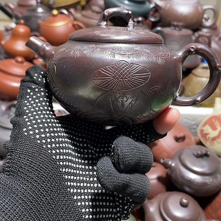 紫砂茶壶口磕微瑕