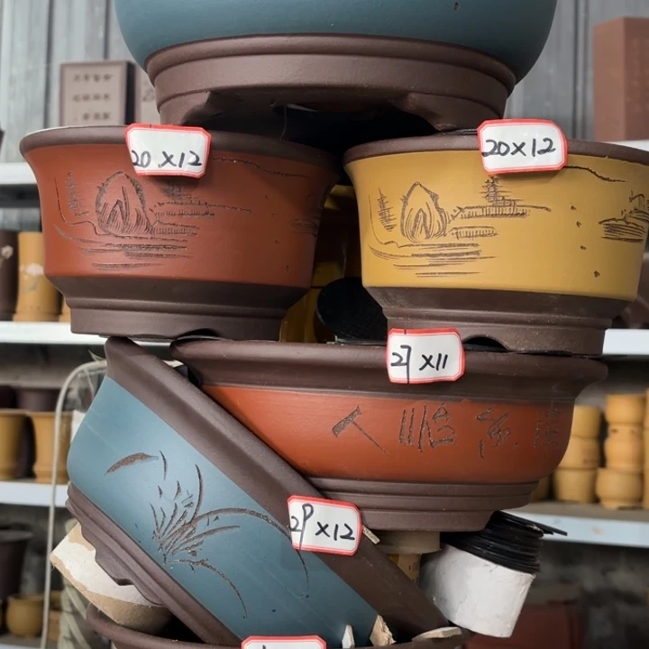 紫砂花盆100-6。