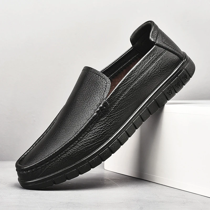 春夏一脚蹬皮鞋男真皮牛皮百搭休闲皮鞋商务99123