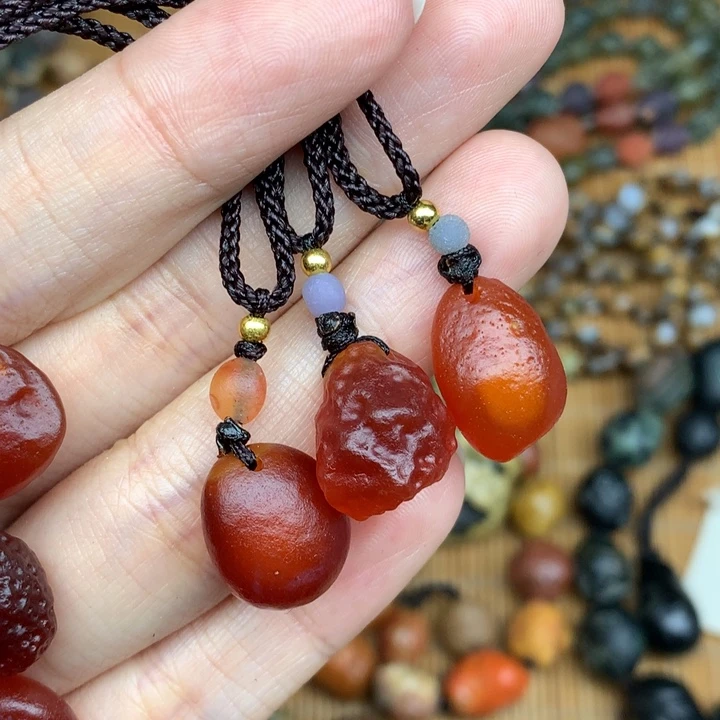 玛瑙/玉髓珠宝半成品未镶嵌紫*牙