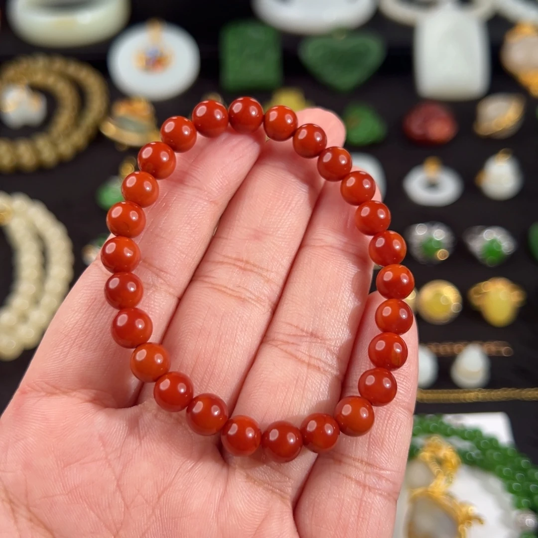南红玛瑙未镶嵌手串原矿南红7mm手串
