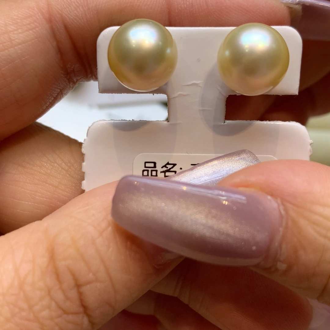 银S925镶嵌耳饰海水珍珠