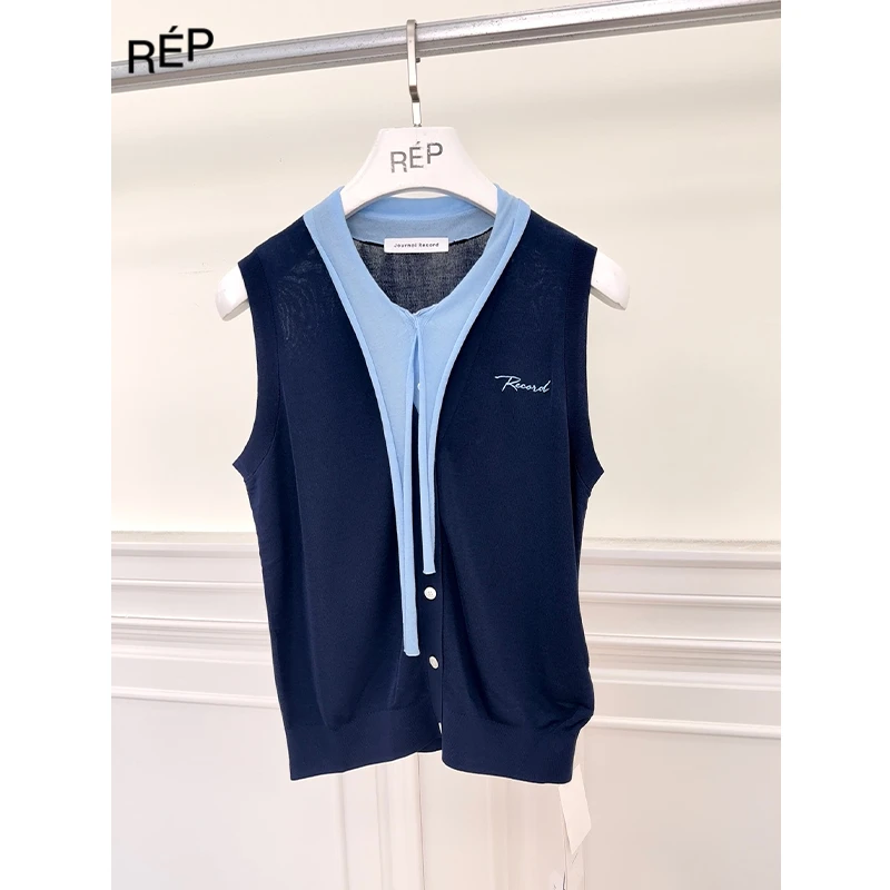 REP-Journal Record设计师品牌中灰/藏青毛织马甲 25SS 买手店