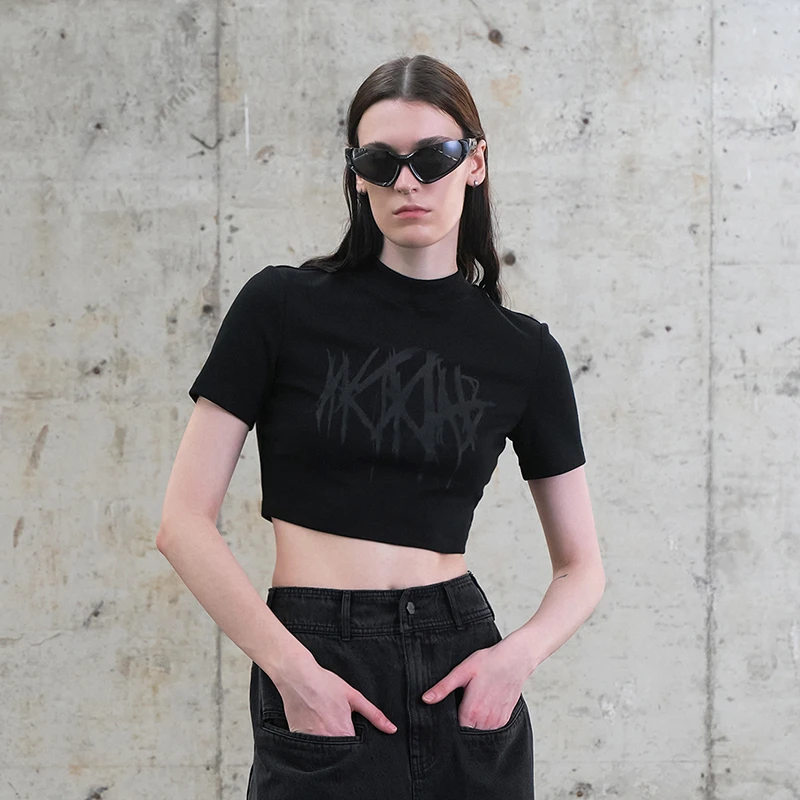 【AUNISEX专属】AKTK LOGO涂鸦印花紧身T恤6D3B0101H011