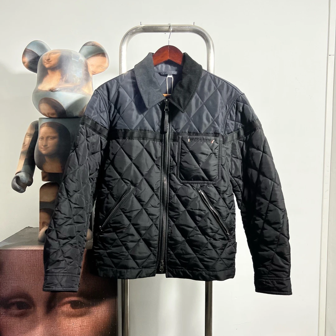 99新 BURBERRY/博柏利 棱形棉服 U2001 XS胸围51衣长68