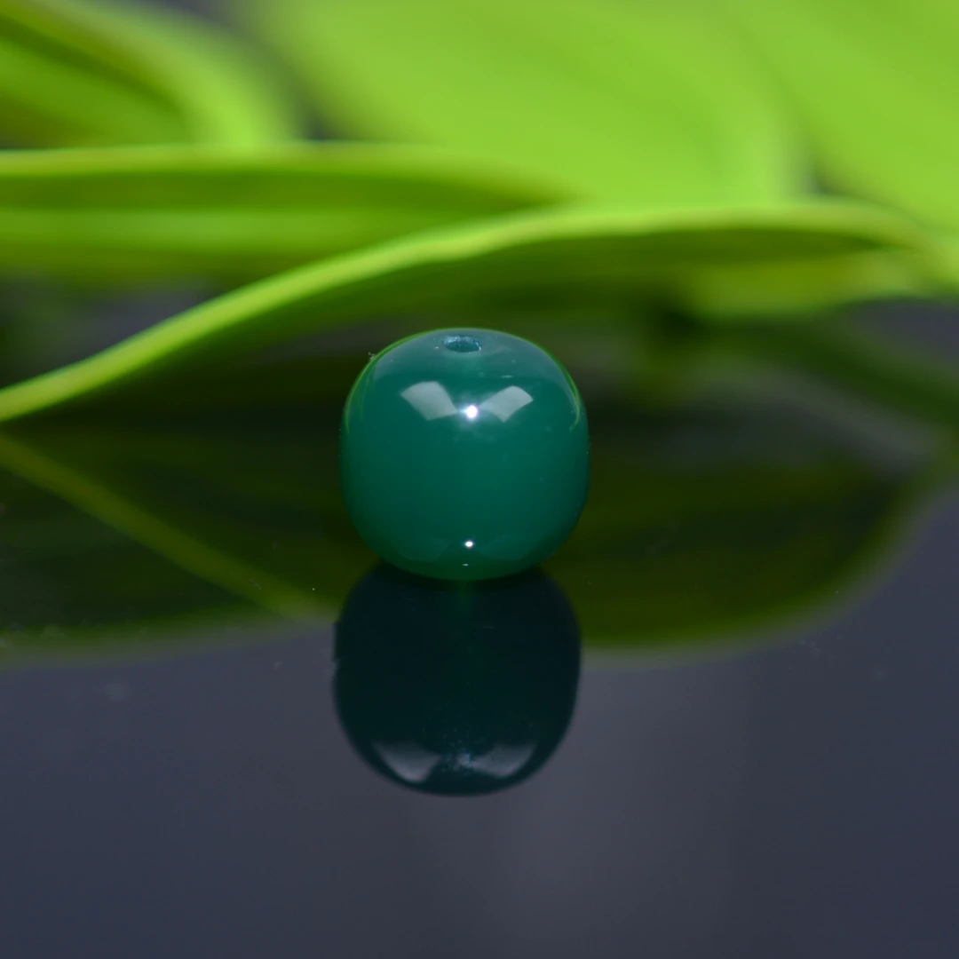 天然原矿无优化绿玛瑙满色满肉老型单珠南红文玩手串搭配DIY配珠