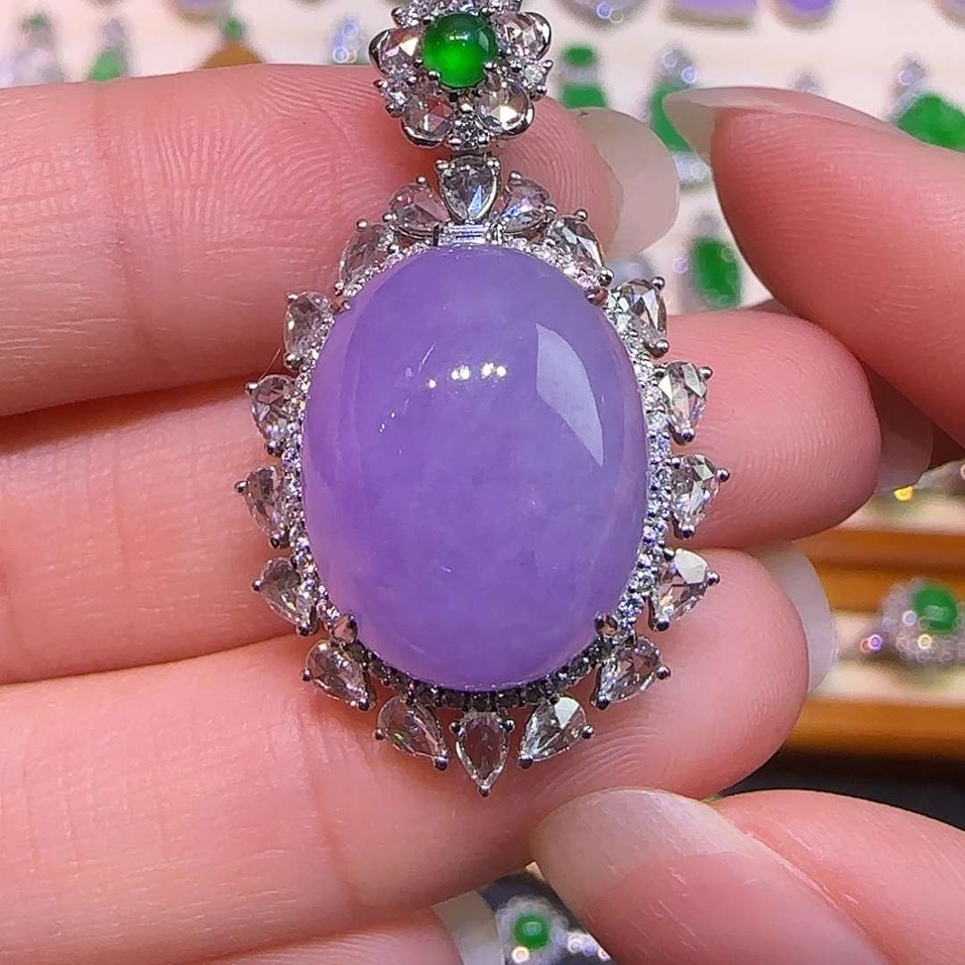 c***n翡翠18K金镶嵌吊坠(不含链)