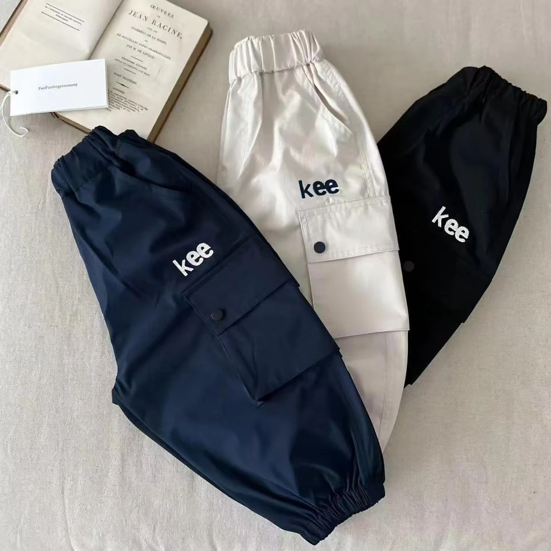 儿童薄款裤子2025新款男童夏季工装裤宝宝宽松速干裤防蚊休闲裤夏