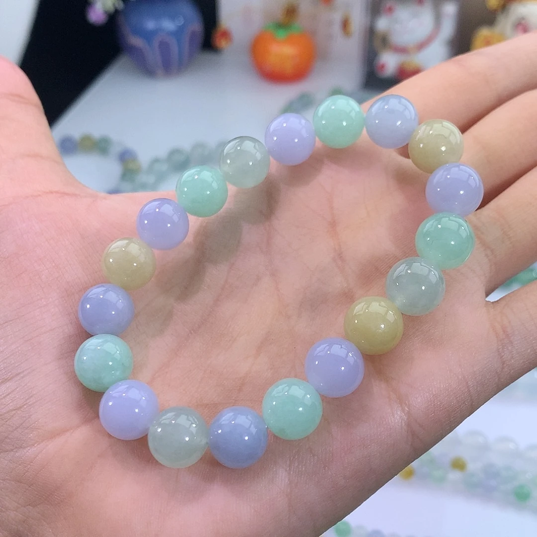 翡翠未镶嵌手链4号 多宝手串