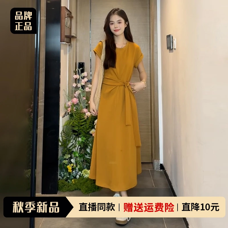 2025新款今年流行气质休闲连衣裙子女夏季显瘦短袖T恤裙爆款长裙