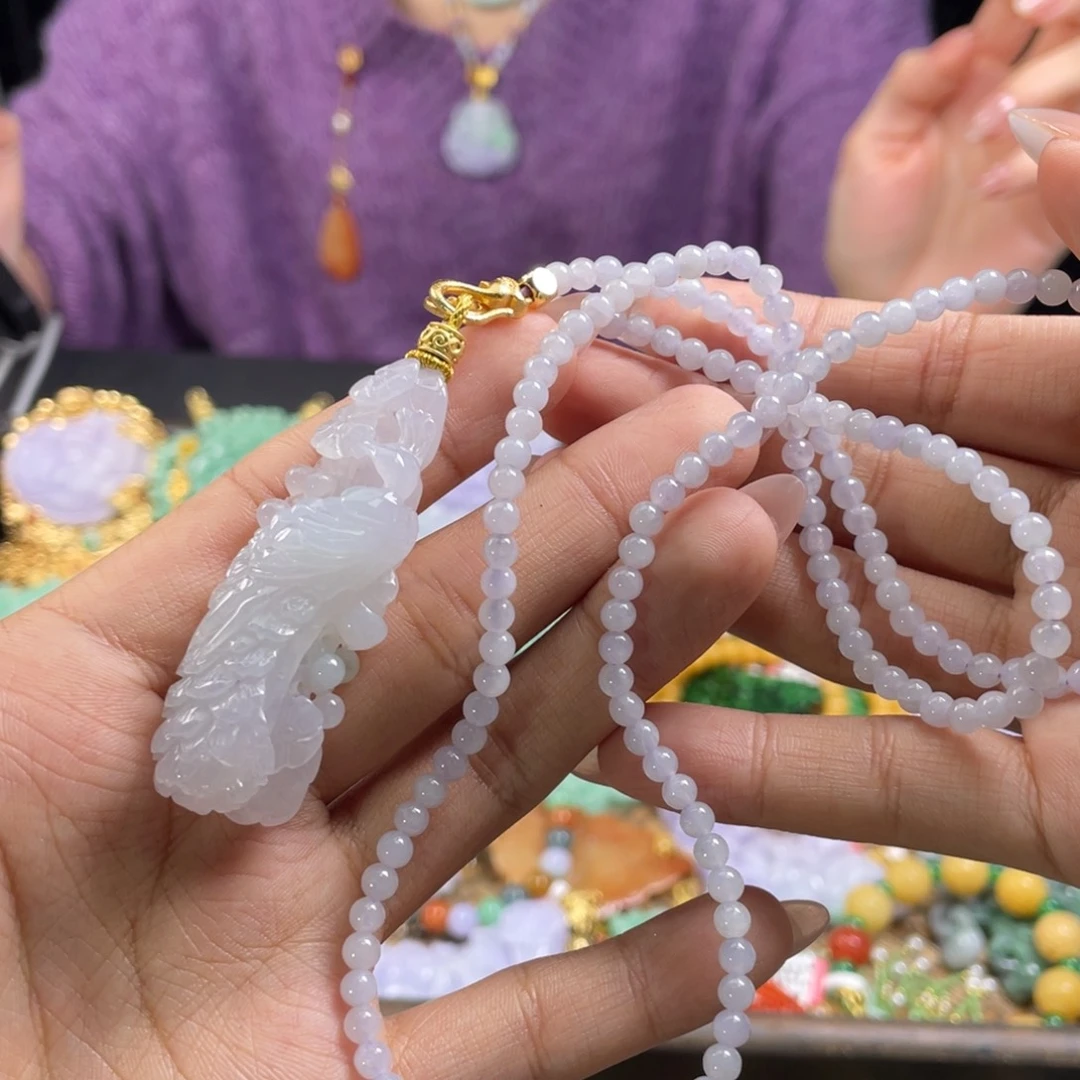 翡翠未镶嵌颈饰代编织
