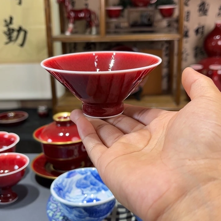 景德镇陶瓷浅行斗笠杯