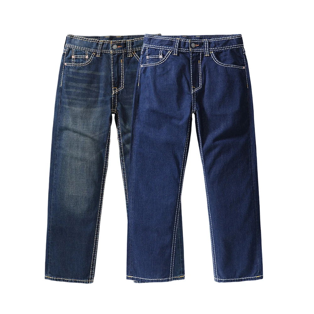 【典藏牛】C076粗线款赤耳丹宁13盎司原色牛仔裤复古宽松无弹力原牛