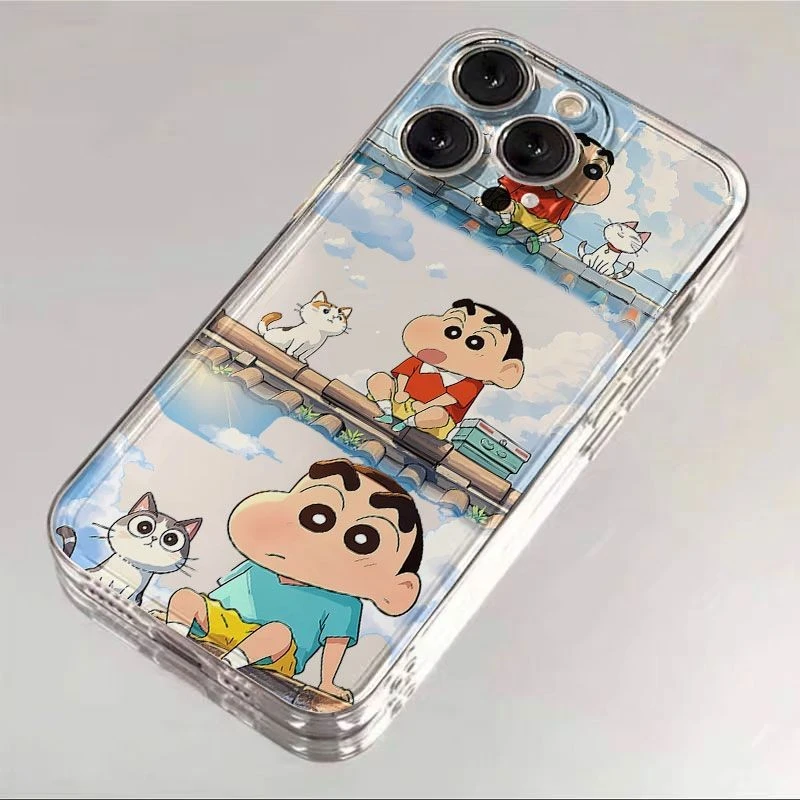 秋日落叶小新太空手机壳适用于苹果16透明iphone14保护壳1512pro