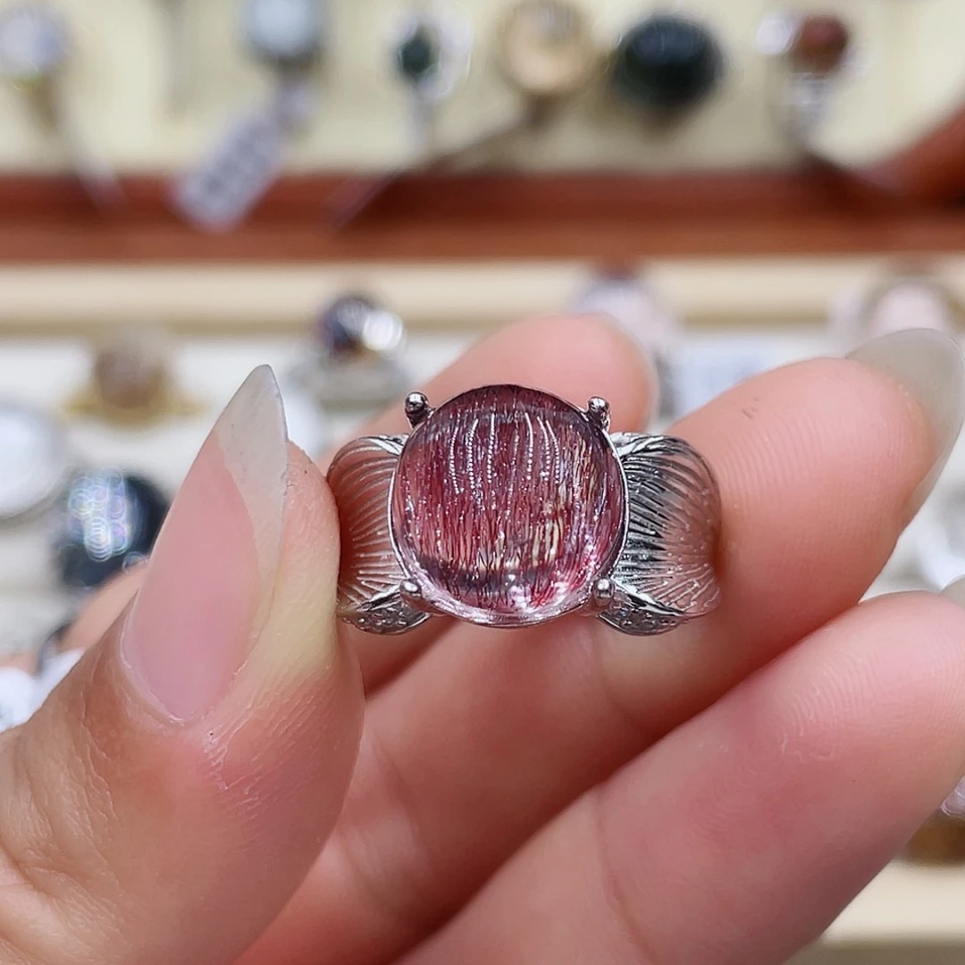 水晶戒指银S925镶嵌迷***鱼