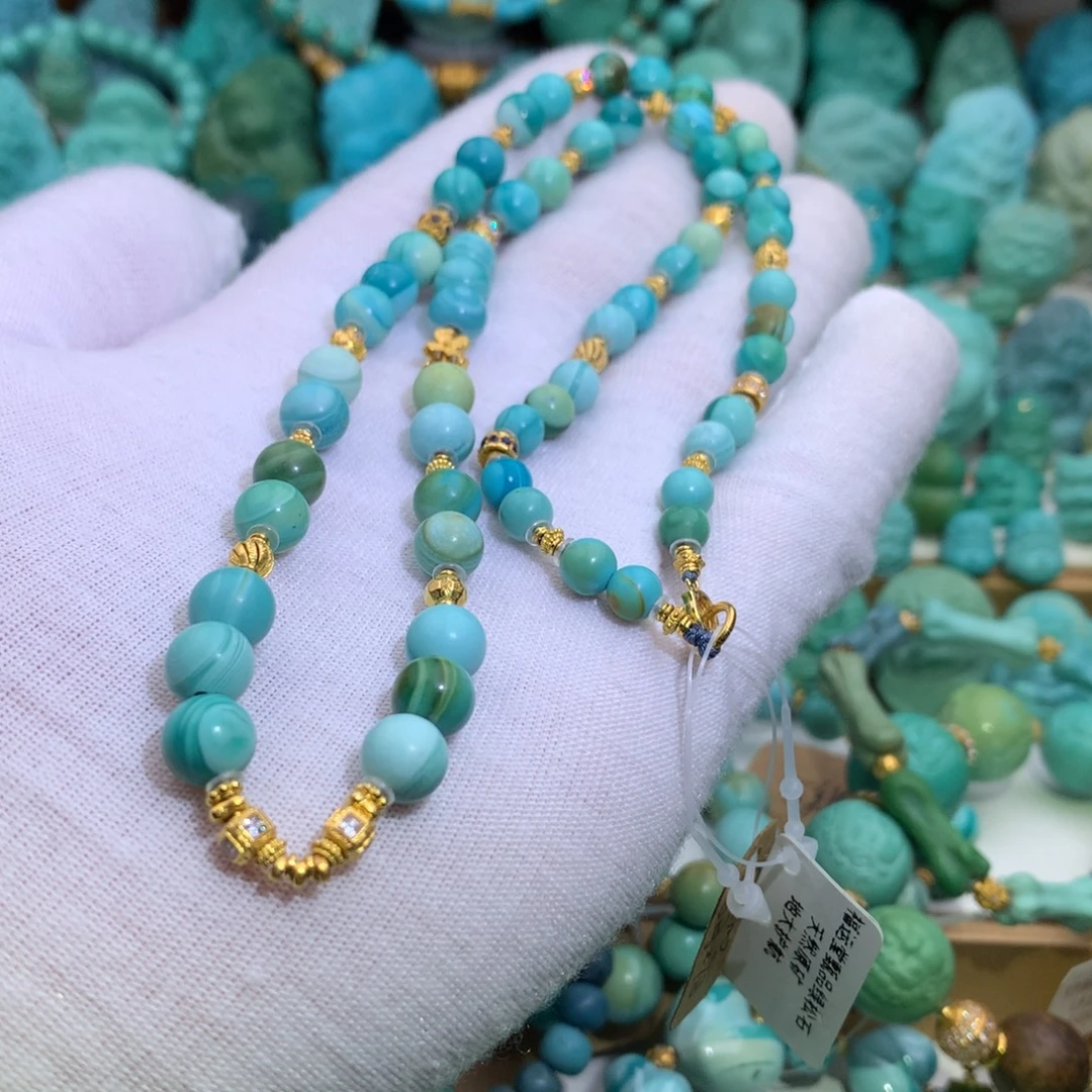 绿松石18K金镶嵌手链