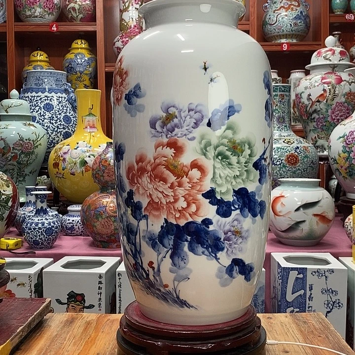 景德镇陶瓷手工手绘花瓶摆件