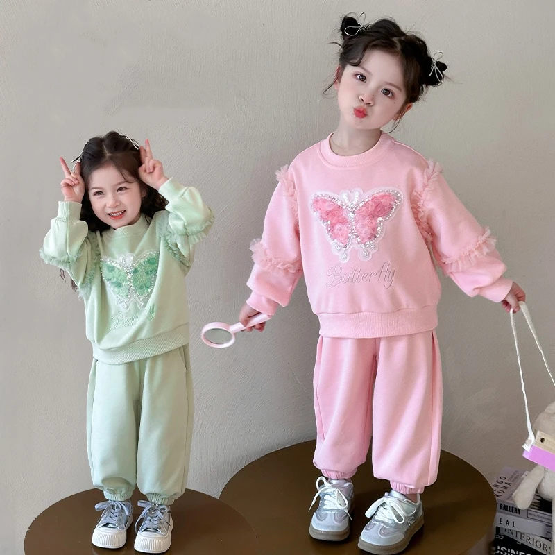 女童甜美风套装2025新款儿童春秋装韩版洋气女宝宝春季时髦两件套