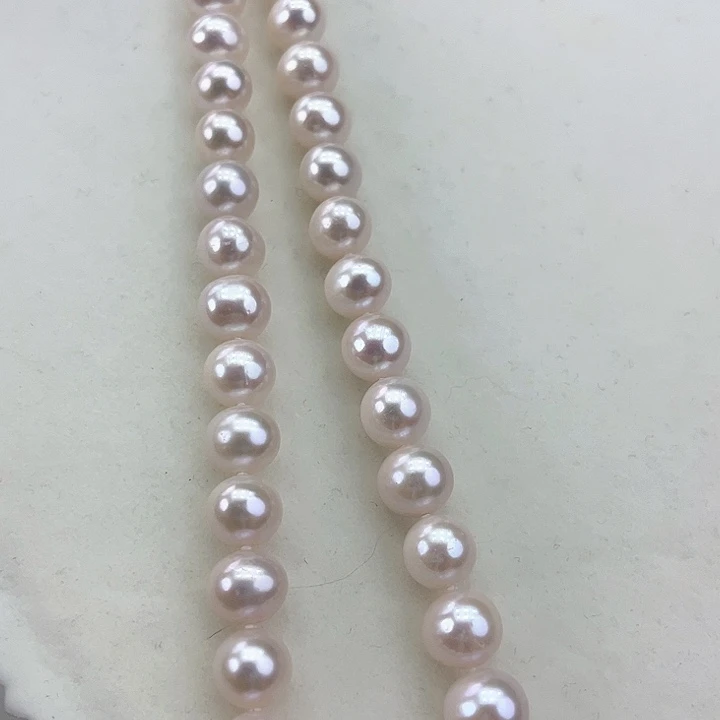 淡水珍珠颈饰银S925镶嵌卡9-10极光樱花粉高品