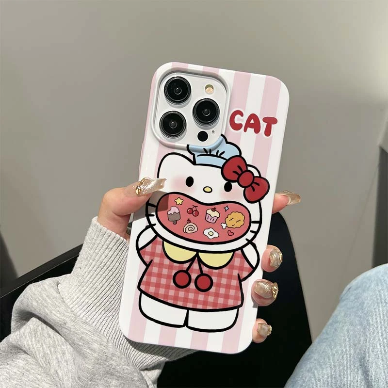 贪吃kittyiPhone15手机壳13promax全包硬壳华为p60三星s24女情侣