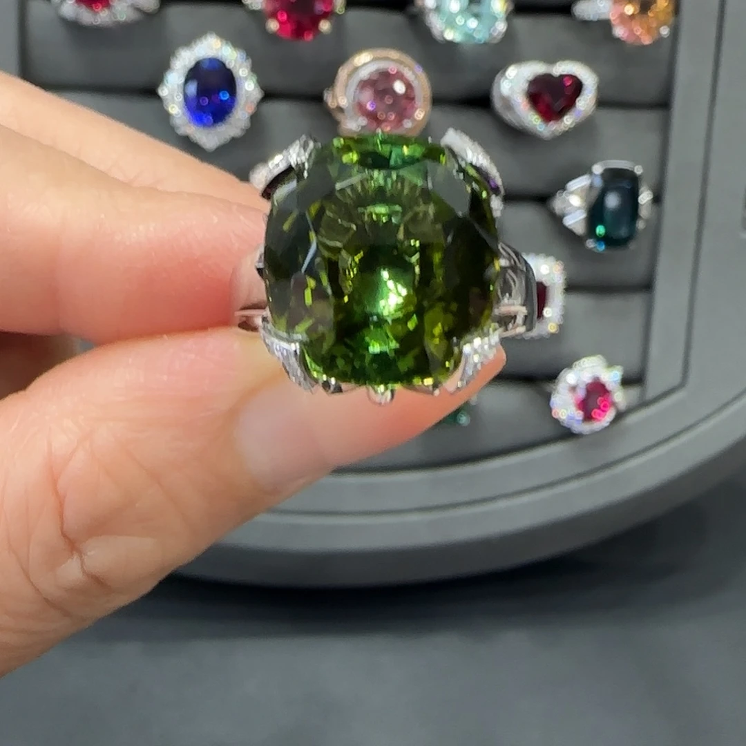 戒指碧玺18K金镶嵌13.3ct