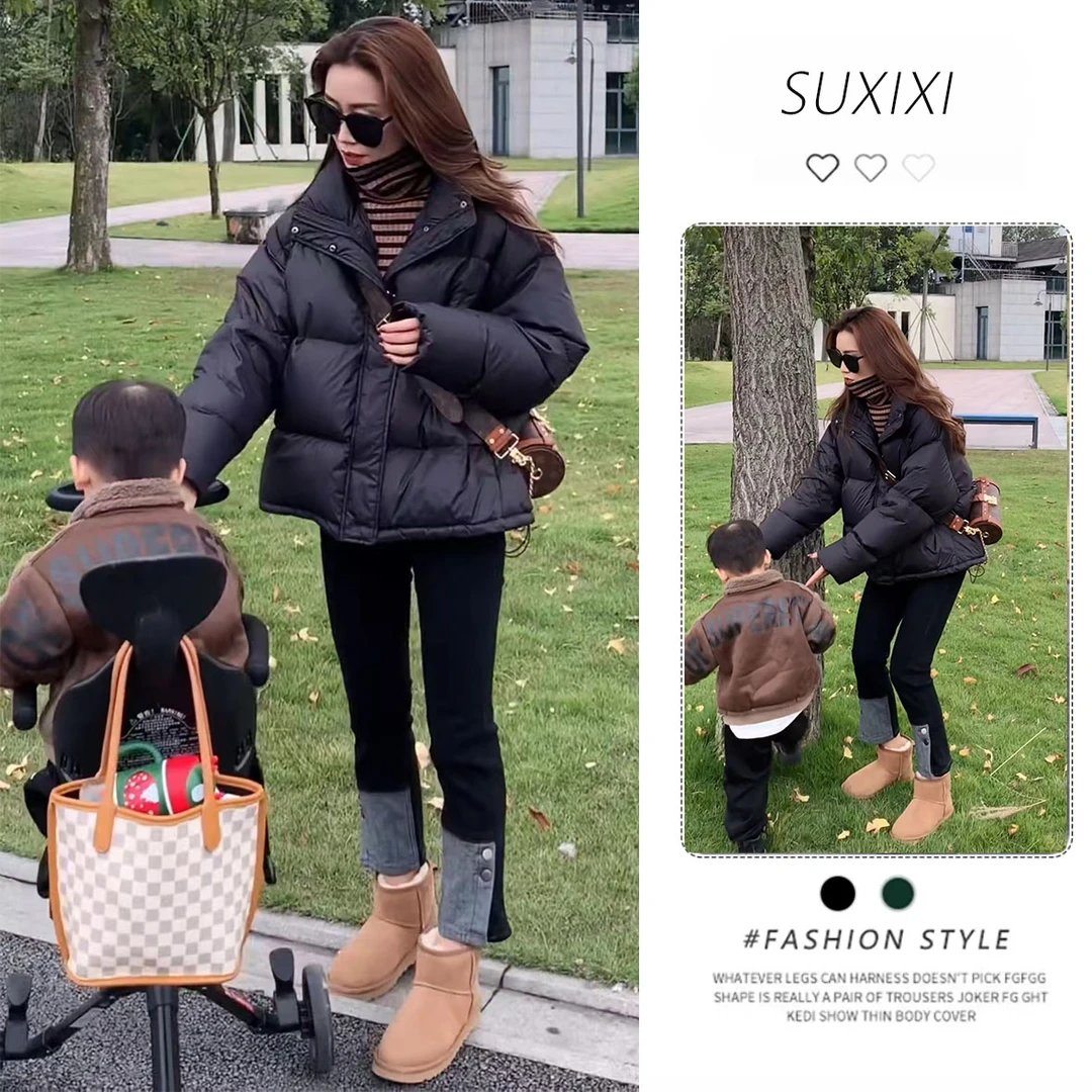 超火早秋穿搭新款套装女2025设计感棉服外套时尚束脚裤子两件套