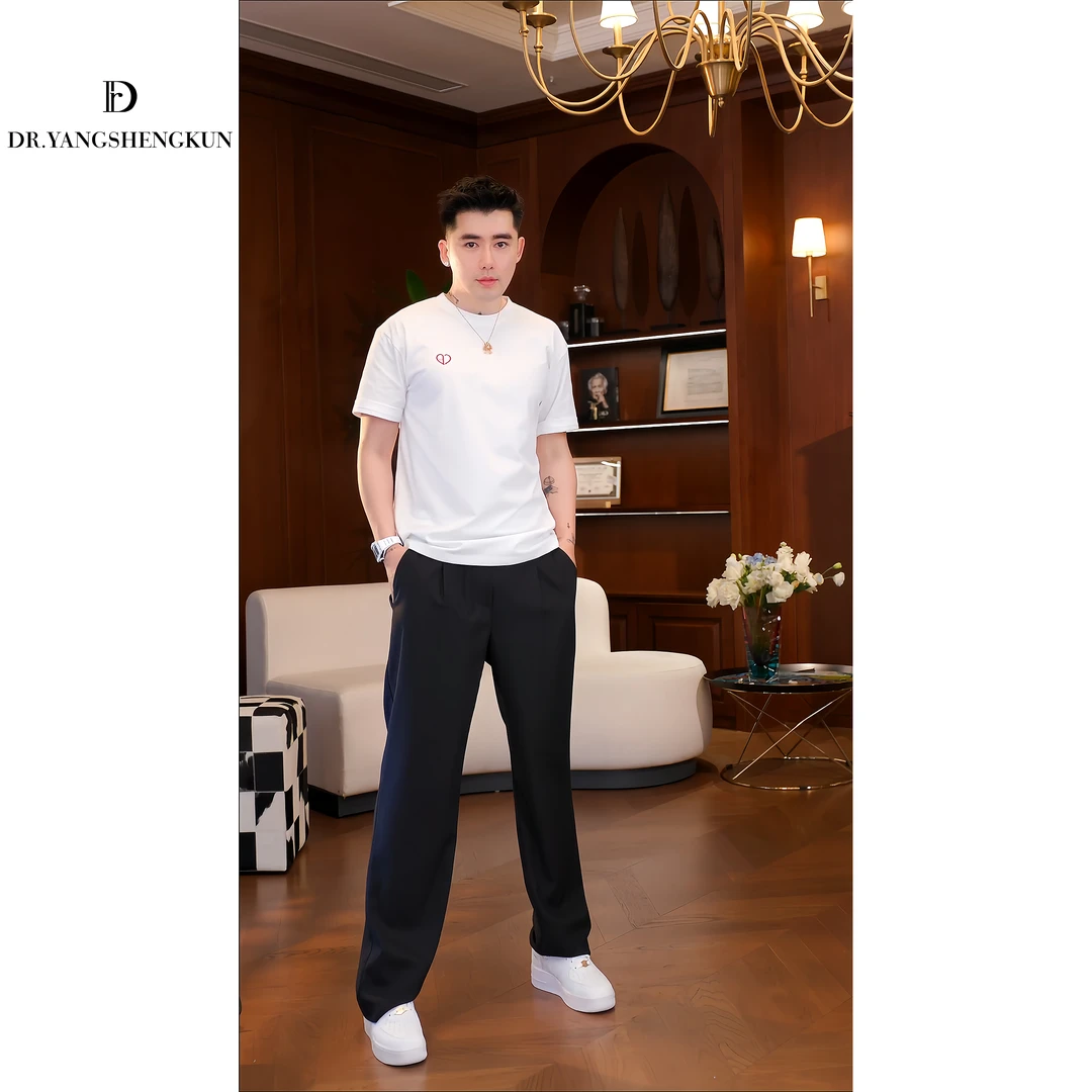 DR杨圣坤夏季纯棉简约风男士短袖百搭T恤【桃心tee】DR2503-2701