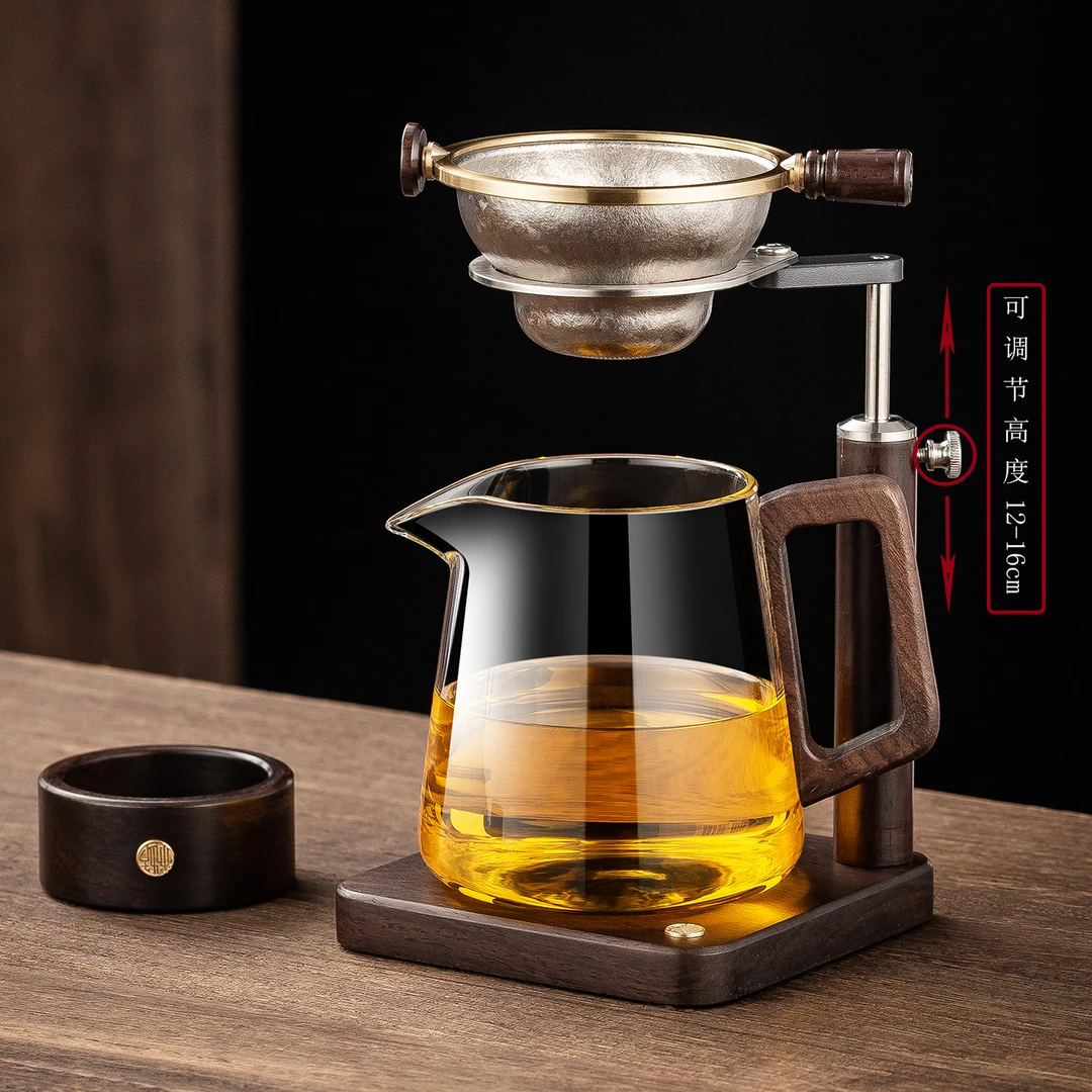 黑檀木纯钛茶漏套组懒人泡茶功夫茶具茶滤公道杯茶叶过滤网滤茶器