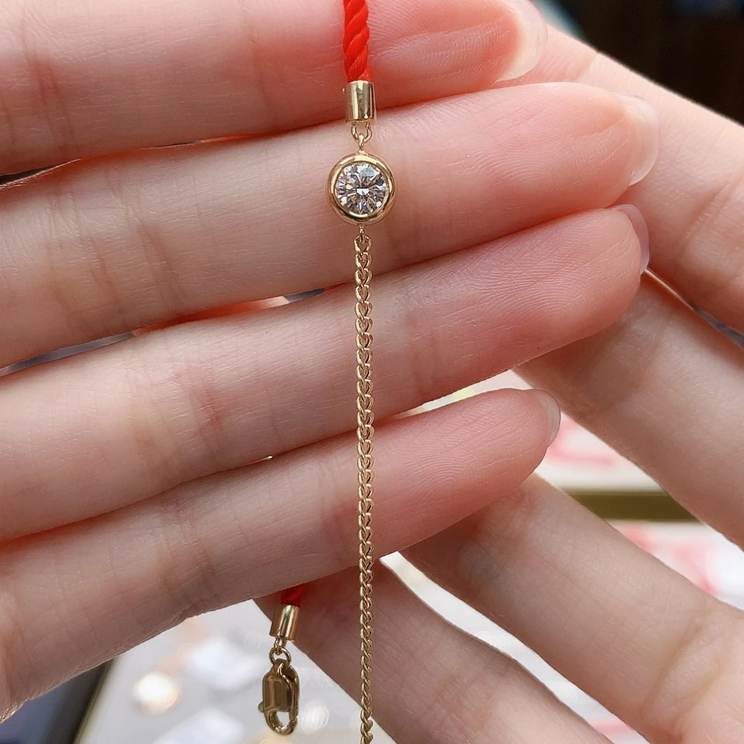 钻石手链18K金镶嵌18k金天然钻石手链